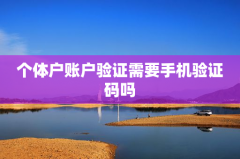 个体户账户验证需要手机验证码吗