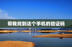 帮我找到这个手机的验证码