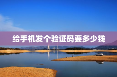 给手机发个验证码要多少钱
