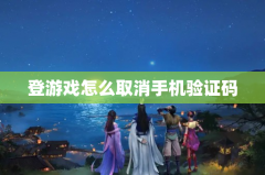 登游戏怎么取消手机验证码